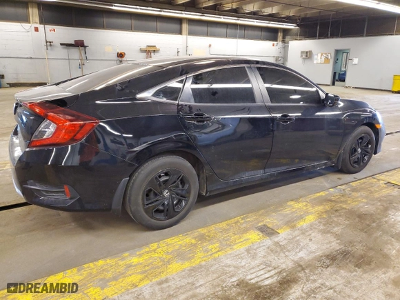 2019 Honda Civic Sedan LX with VIN 19XFC2F66KE021955, listed as a Copart auction lot 43826994 with 0 mi miles and Salvage Title. Bid and sale history available at carsss.com. Image 3.