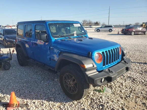 2024 Jeep Wrangler Willys with VIN 1C4PJXDN4RW104575, listed as a Copart auction lot 85154764 with 8,378 mi miles and Salvage Title. Bid and sale history available at carsss.com. Image 4.