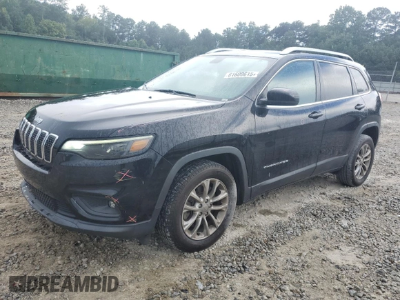 2019 Jeep Cherokee Latitude Plus with VIN 1C4PJLLB7KD247005, listed as a Copart auction lot 61600615 with 75,210 mi miles and Salvage title. Bid and sale history available at DreamBid. Image 1.