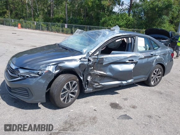 2024 Volkswagen Jetta S with VIN 3VW5M7BU2RM074403, listed as a IAAI auction lot 42215635 with 2,483 mi miles and . Bid and sale history available at DreamBid. Image 17.