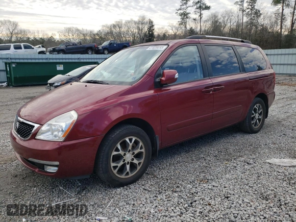 2014 Kia Sedona LX with VIN KNDMG4C72E6564721, listed as a Copart auction lot 41828055 with 150,670 mi miles and Salvage Title. Bid and sale history available at carsss.com. Image 1.