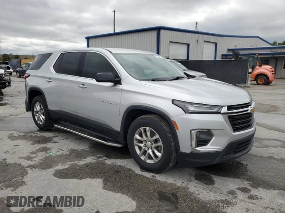 2022 Chevrolet Traverse LS with VIN 1GNERFKW1NJ100987, listed as a Copart auction lot 52361825 with 34,846 mi miles and Salvage title. Bid and sale history available at DreamBid. Image 4.