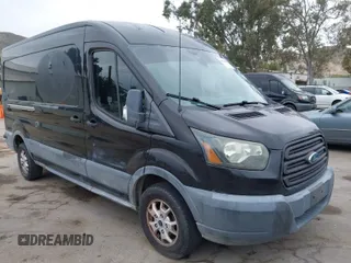2015 Ford Transit Cargo with VIN 1FTYR2CM5FKA84493, listed as a IAAI auction lot 42009809 with 116,379 mi miles. Bid and sale history available at carsss.com. Image 1.