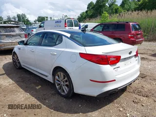 2014 Kia Optima SXL Turbo with VIN 5XXGR4A62EG342201, listed as a IAAI auction lot 42344058 with 108,358 mi miles and . Bid and sale history available at DreamBid. Image 3.