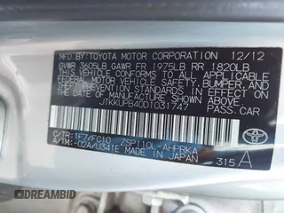 2013 Scion xD z VIN JTKKUPB40D1031747, wystawiony jako IAAI lot #42294423 z przebiegiem 189 461 mil mil oraz . Historia ofert i sprzedaży dostępna na DreamBid. Obrazek 9.