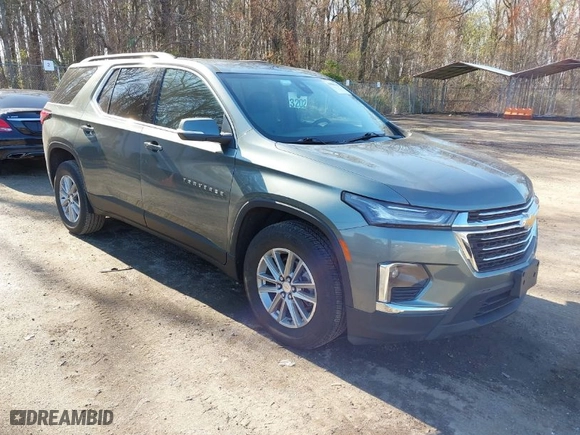 2022 Chevrolet Traverse LT Cloth with VIN 1GNEVGKW3NJ150288, listed as a IAAI auction lot 41880159 with 23,044 mi miles. Bid and sale history available at carsss.com. Image 1.