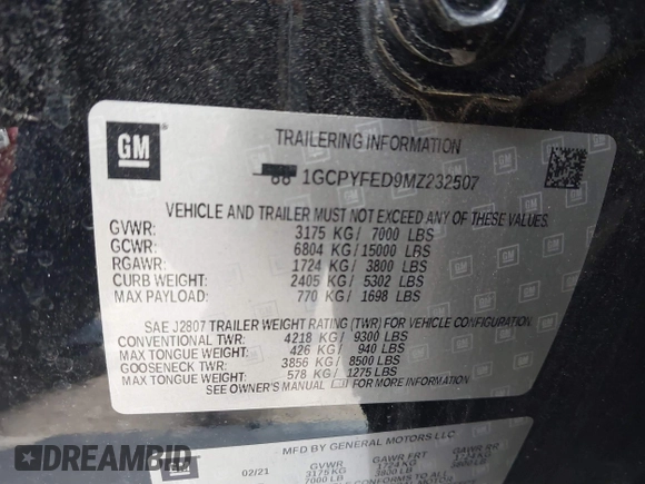2021 Chevrolet Silverado 1500 LT Trail Boss with VIN 1GCPYFED9MZ232507, listed as a IAAI auction lot 41690784 with 71,392 mi miles and . Bid and sale history available at DreamBid. Image 9.