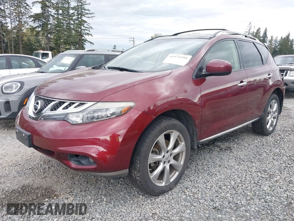 2012 Nissan Murano SV with VIN JN8AZ1MW9CW233153, listed as a IAAI auction lot 41974294 with 91,157 mi miles and . Bid and sale history available at carsss.com. Image 2.