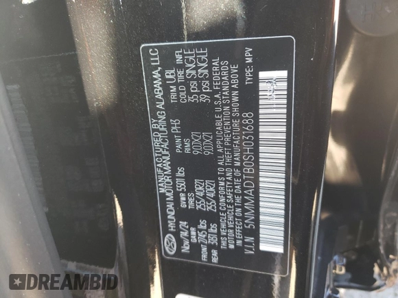 2025 Genesis GV70 2.5T with VIN 5NMMADTB0SH031688, listed as a Copart auction lot 89095825 with 535 mi miles and Salvage title. Bid and sale history available at DreamBid. Image 15.