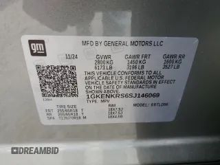 2025 GMC Acadia FWD Elevation z VIN 1GKENKRS6SJ146069, wystawiony jako Copart lot #51299725 z przebiegiem 2 665 mil mil oraz Czysty tytuł • Clean title. Historia ofert i sprzedaży dostępna na DreamBid. Obrazek 13.