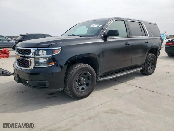 2019 Chevrolet Tahoe Commercial with VIN 1GNLCDEC4KR308468, listed as a Copart auction lot 43573795 with 59,660 mi miles and Salvage Title. Bid and sale history available at carsss.com. Image 1.
