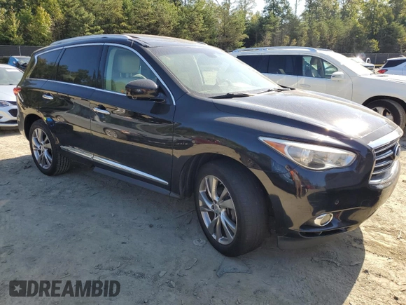 2013 Infiniti JX35 with VIN 5N1AL0MN0DC345790, listed as a Copart auction lot 74954564 with 184,795 mi miles and Clean Title. Bid and sale history available at carsss.com. Image 4.