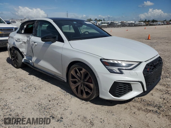 2023 Audi S3 Premium Plus z VIN WAUH3DGY2PA048968, wystawiony jako Copart lot #58960584 z przebiegiem 9 861 mil mil oraz Szkoda całkowita • Salvage title. Historia ofert i sprzedaży dostępna na DreamBid. Obrazek 4.