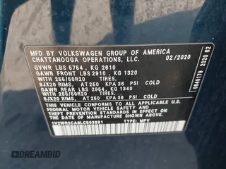 2020 Volkswagen Atlas SE z VIN 1V2WR2CA8LC503891, wystawiony jako IAAI lot #42350826 z przebiegiem 88 306 mil mil oraz . Historia ofert i sprzedaży dostępna na DreamBid. Obrazek 9.
