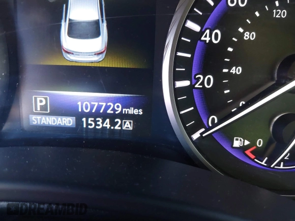 2014 Infiniti Q50 Premium with VIN JN1BV7AR9EM686042, listed as a IAAI auction lot 41737846 with 107,729 mi miles. Bid and sale history available at carsss.com. Image 15.