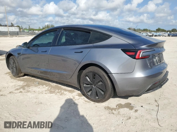 2025 Tesla Model 3 Long Range with VIN 5YJ3E1EA9SF918209, listed as a Copart auction lot 41908235 with Not provided miles and Salvage title. Bid and sale history available at DreamBid. Image 2.