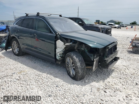 2018 Jaguar F-Pace 25t Prestige with VIN SADCK2FX6JA279736, listed as a Copart auction lot 53199595 with 62,176 mi miles and Salvage title. Bid and sale history available at DreamBid. Image 4.