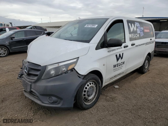 2019 Mercedes-Benz Metris Cargo Van with VIN WD3PG2EA9K3551630, listed as a Copart auction lot 86312894 with 112,372 mi miles and Salvage Title. Bid and sale history available at carsss.com. Image 1.