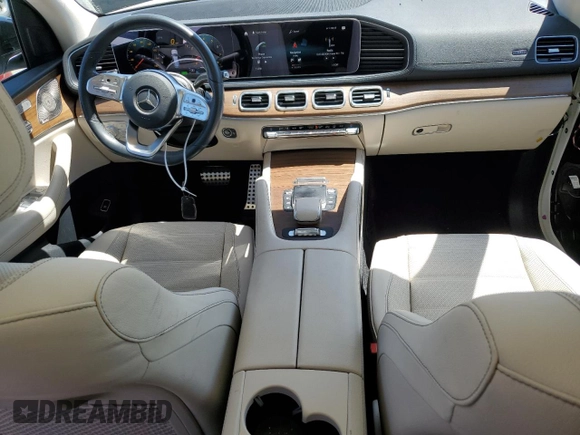2021 Mercedes-Benz GLS 580 with VIN 4JGFF8GE8MA408511, listed as a Copart auction lot 53691404 with 27,414 mi miles and Salvage Title. Bid and sale history available at DreamBid. Image 8.