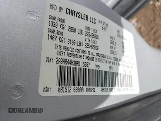 2008 Chrysler Town & Country LX with VIN 2A8HR44H38R115587, listed as a IAAI auction lot 41035823 with 167,564 mi miles and . Bid and sale history available at DreamBid. Image 9.
