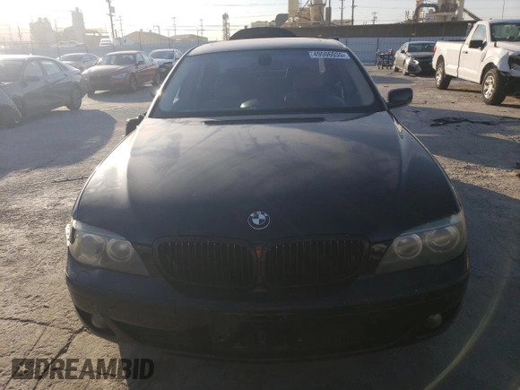 2006 BMW 7 Series 750i with VIN WBAHL83516DT01293, listed as a Copart auction lot 49506035 with Not provided miles and Salvage title. Bid and sale history available at DreamBid. Image 5.