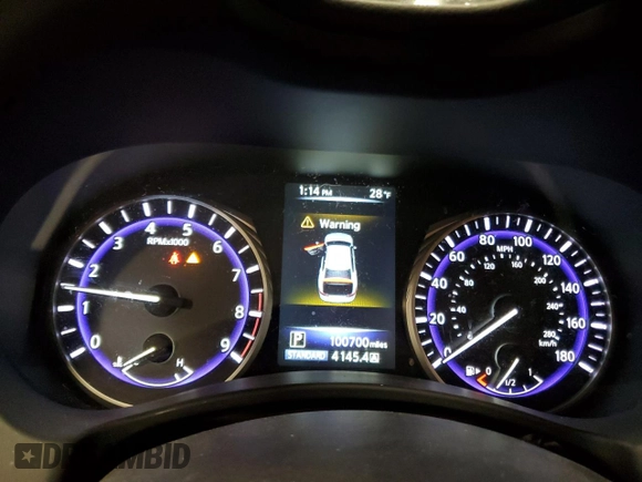 2014 Infiniti Q50 Premium with VIN JN1BV7ARXEM695977, listed as a Copart auction lot 52209795 with 100,700 mi miles and Salvage Title. Bid and sale history available at DreamBid. Image 9.