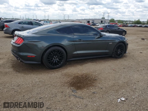 2015 Ford Mustang GT with VIN 1FA6P8CFXF5348412, listed as a Copart auction lot 58665155 with 41,878 mi miles and Salvage title. Bid and sale history available at DreamBid. Image 3.