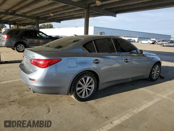 2015 Infiniti Q50 Premium with VIN JN1BV7AP4FM332073, listed as a Copart auction lot 46950325 with 66,587 mi miles and Salvage Title. Bid and sale history available at carsss.com. Image 3.