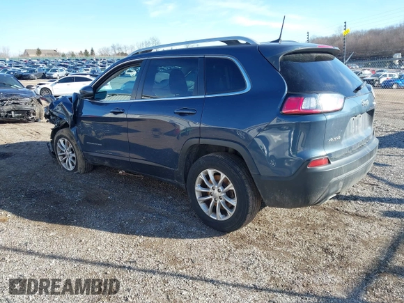 2019 Jeep Cherokee Latitude with VIN 1C4PJMCX4KD469454, listed as a IAAI auction lot 41488654 with 92,634 mi miles. Bid and sale history available at carsss.com. Image 3.