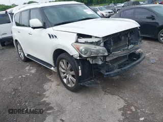 2011 Infiniti QX56 7-passenger with VIN JN8AZ2NF7B9502560, listed as a IAAI auction lot 42281908 with 189,528 mi miles and . Bid and sale history available at DreamBid. Image 1.