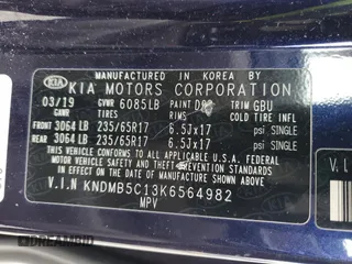2019 Kia Sedona EX with VIN KNDMB5C13K6564982, listed as a Copart auction lot 51169315 with 66,343 mi miles and Salvage Title. Bid and sale history available at carsss.com. Image 13.