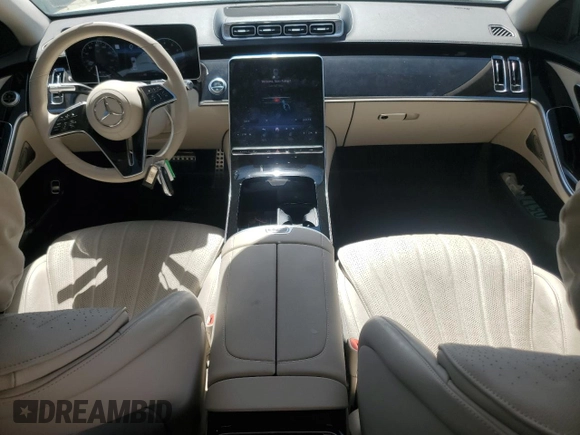 2022 Mercedes-Benz S 500 with VIN W1K6G6DB6NA157723, listed as a Copart auction lot 48541805 with 27,198 mi miles and Salvage Title. Bid and sale history available at DreamBid. Image 8.
