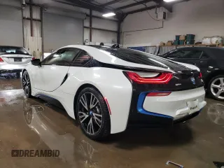 2016 BMW i8 with VIN WBY2Z2C52GV675474, listed as a Copart auction lot 49713485 with 53,512 mi miles and Salvage Title. Bid and sale history available at carsss.com. Image 2.