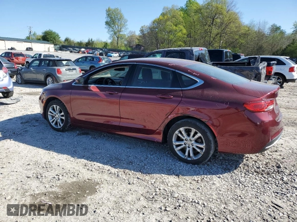 2016 Chrysler 200 Limited with VIN 1C3CCCAB1GN123619, listed as a Copart auction lot 52229015 with 88,008 mi miles and Salvage Title. Bid and sale history available at carsss.com. Image 2.