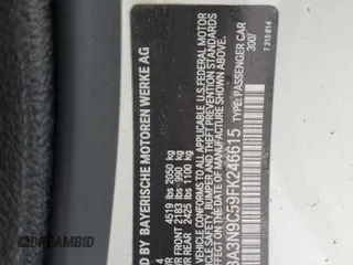 2015 BMW 4 Series 428i xDrive z VIN WBA3N9C59FK246615, wystawiony jako Copart lot #58202885 z przebiegiem 98 570 mil mil oraz Szkoda całkowita • Salvage title. Historia ofert i sprzedaży dostępna na DreamBid. Obrazek 12.