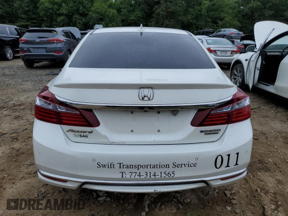 2017 Honda Accord Touring with VIN JHMCR6F76HC013354, listed as a Copart auction lot 61572385 with 223,100 mi miles and Salvage title. Bid and sale history available at DreamBid. Image 6.