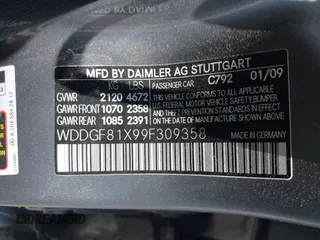 2009 Mercedes-Benz C 300 Sport with VIN WDDGF81X99F309358, listed as a IAAI auction lot 42634158 with 131,103 mi miles and . Bid and sale history available at DreamBid. Image 9.