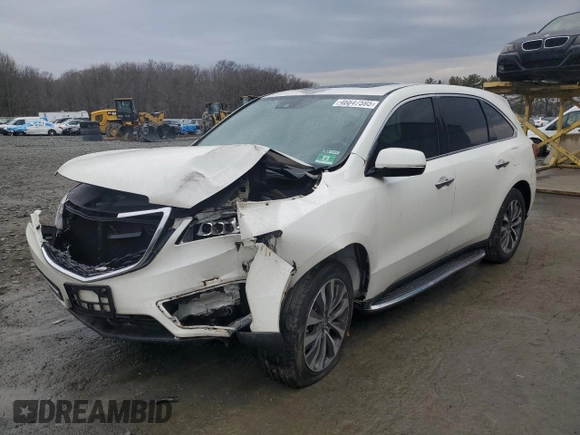 2016 Acura MDX w/Tech with VIN 5FRYD4H44GB054448, listed as a Copart auction lot 46647595 with 97,782 mi miles and Salvage Title. Bid and sale history available at carsss.com. Image 1.