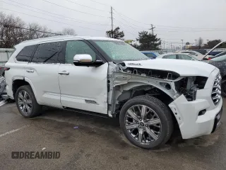 2023 Toyota Sequoia SR5 with VIN 7SVAAABAXPX007350, listed as a Copart auction lot 44490015 with 23,827 mi miles and Salvage Title. Bid and sale history available at carsss.com. Image 4.