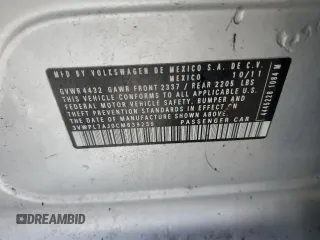 2012 Volkswagen Jetta TDI w/Sunroof z VIN 3VWPL7AJ0CM639239, wystawiony jako Copart lot #45187435 z przebiegiem 144 118 mil mil oraz Szkoda całkowita • Salvage title. Historia ofert i sprzedaży dostępna na DreamBid. Obrazek 13.