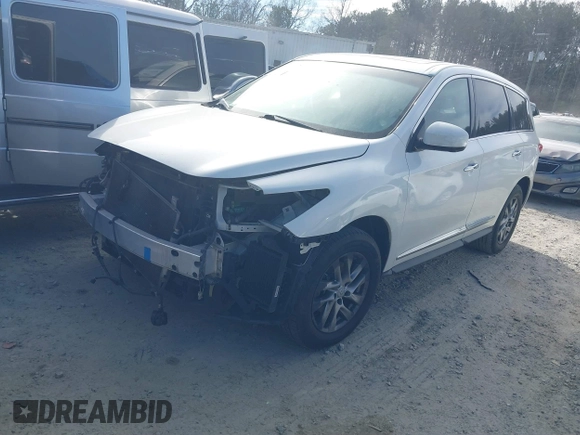 2013 Infiniti JX35 with VIN 5N1AL0MN5DC340830, listed as a IAAI auction lot 41643712 with 137,392 mi miles and . Bid and sale history available at DreamBid. Image 18.