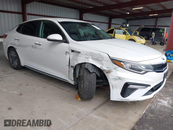 2020 Kia Optima Hybrid EX with VIN KNAGU4LE0L5037393, listed as a IAAI auction lot 41507670 with 54,928 mi miles. Bid and sale history available at carsss.com. Image 1.