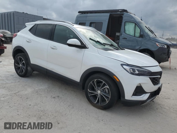 2021 Buick Encore GX Essence with VIN KL4MMFSL1MB144354, listed as a Copart auction lot 48575195 with 90,974 mi miles and Salvage title. Bid and sale history available at DreamBid. Image 4.