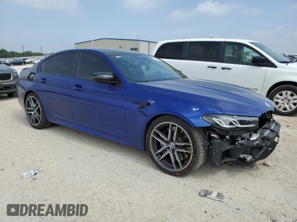 2023 BMW M5 with VIN WBS83CH06PCM62287, listed as a Copart auction lot 54581894 with 0 mi miles and Salvage Title. Bid and sale history available at carsss.com. Image 4.