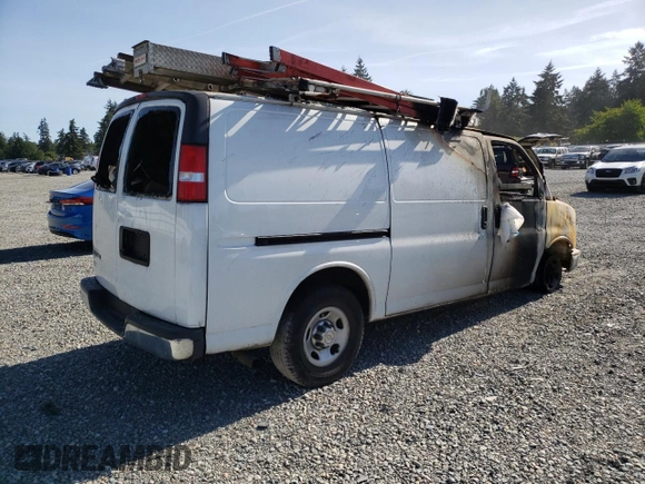 2018 Chevrolet Express Cargo Van with VIN 1GCWGAFP8J1336300, listed as a Copart auction lot 56515614 with 0 mi miles and Salvage Title. Bid and sale history available at carsss.com. Image 3.