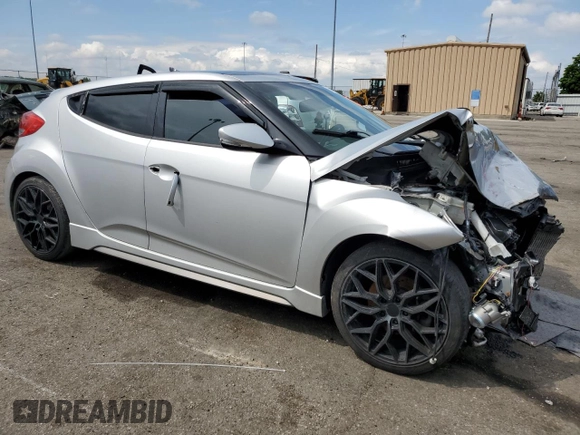 2013 Hyundai Veloster Turbo with VIN KMHTC6AE8DU117854, listed as a Copart auction lot 56469385 with Not provided miles and Salvage title. Bid and sale history available at DreamBid. Image 4.