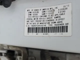 2015 Honda Accord LX with VIN 1HGCR2F33FA182149, listed as a Copart auction lot 83695014 with 236,523 mi miles and Salvage Title. Bid and sale history available at carsss.com. Image 14.