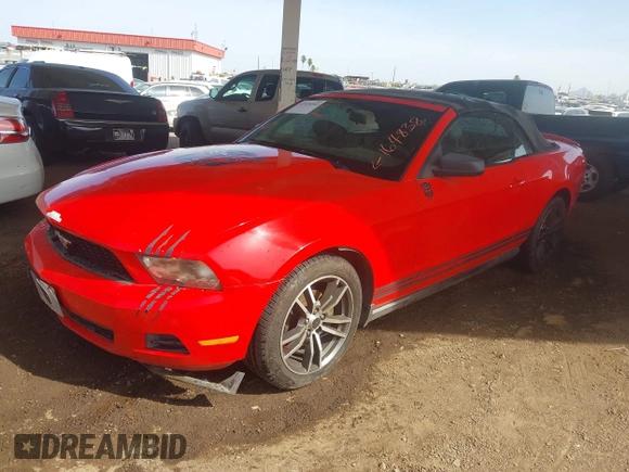 2010 Ford Mustang V6 with VIN 1ZVBP8EN7A5164838, listed as a IAAI auction lot 41929352 with 180,623 mi miles and . Bid and sale history available at carsss.com. Image 2.