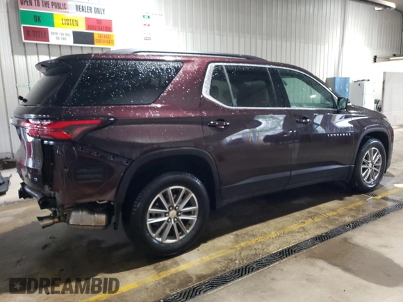 2022 Chevrolet Traverse LT Cloth z VIN 1GNEVGKW1NJ151150, wystawiony jako Copart lot #55444375 z przebiegiem 31 076 mil mil oraz Szkoda całkowita • Salvage title. Historia ofert i sprzedaży dostępna na DreamBid. Obrazek 3.