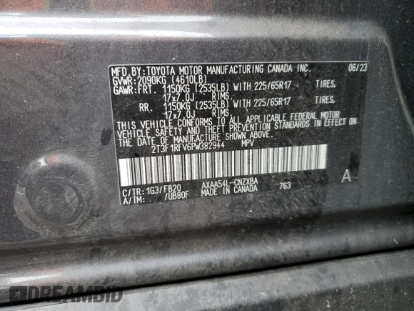2023 Toyota RAV4 LE z VIN 2T3F1RFV6PW382944, wystawiony jako Copart lot #46296265 z przebiegiem 16 668 mil mil oraz Szkoda całkowita • Salvage title. Historia ofert i sprzedaży dostępna na DreamBid. Obrazek 14.
